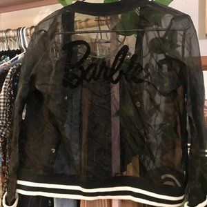 Barbie Sheer Black Varsity Jacket